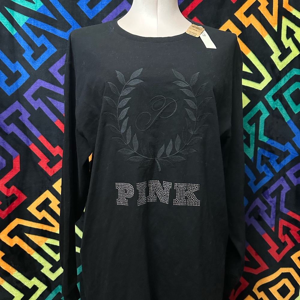 PINK Victoria's Secret Black Long Sleeve Tee